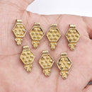Raw Brass Tribal Ethnic Boho Charms - 22mm