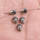 Antique Silver Buddha Face Spacer Beads - 10mm