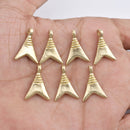 Raw Brass Boho Triangular Charms - 20mm