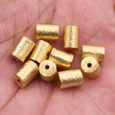 Gold Plated Cylinder Barrel Drum Beads - 8x6mm