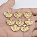 Raw Brass Tribal Geometric Charms - 16mm