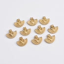 Raw Brass Tribal Geometric Charms - 16mm
