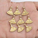 Raw Brass Tribal Flower Boho Charms - 17mm