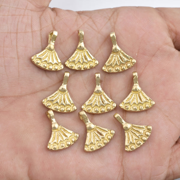 Raw Brass Tribal Flower Boho Charms - 17mm