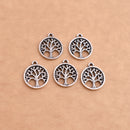 Antique Silver Plated Tree of Life Charms - 18mm