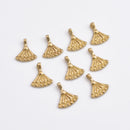 Raw Brass Tribal Flower Boho Charms - 17mm