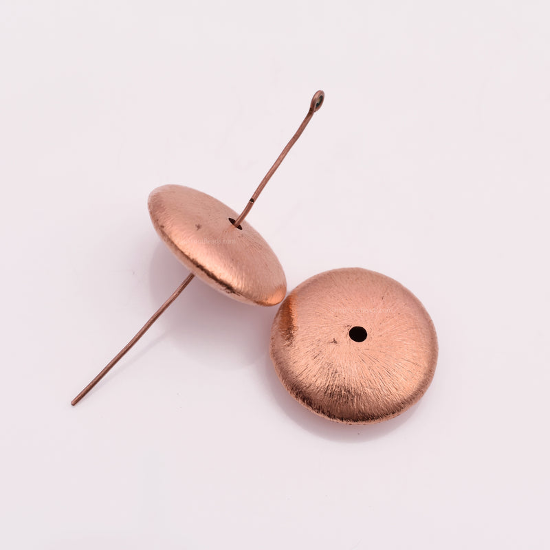 Copper 20mm Saucer Spacer Beads
