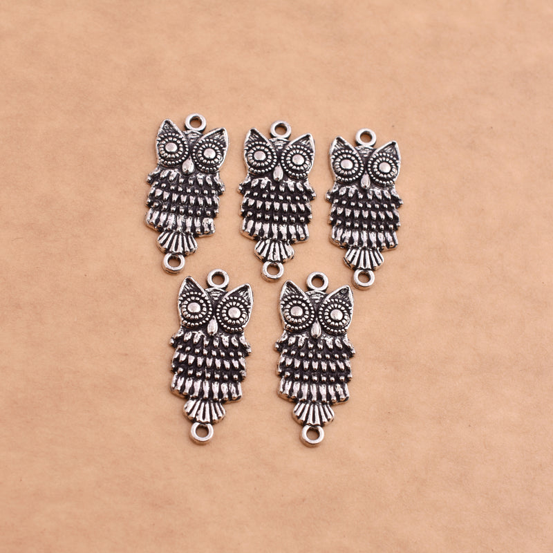 Antique Silver Plated Owl Charms