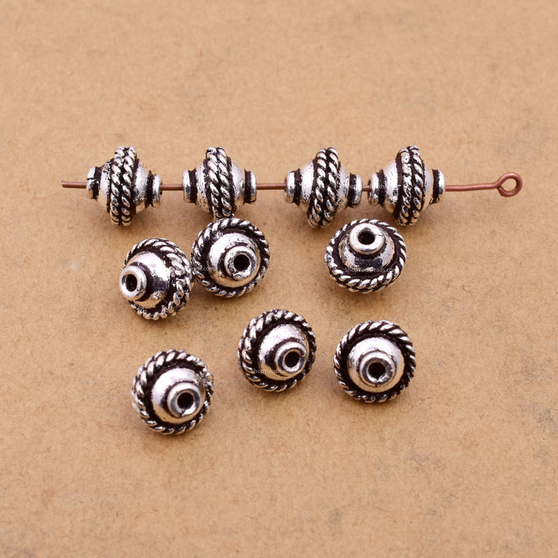 Silver Antique Bali Spacer Beads For Jewelry Makings 