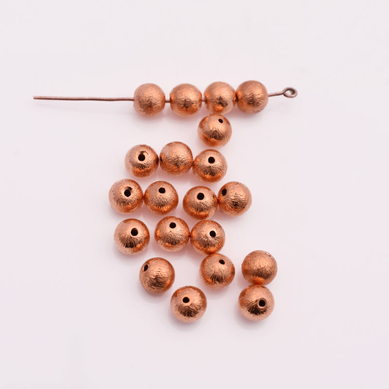 6mm Copper Round Ball Spacer Beads