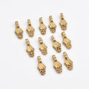 Raw Brass Tribal Flower Charms - 15mm