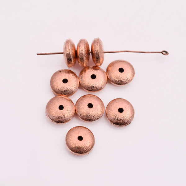 Copper 10mm Saucer Spacer Beads