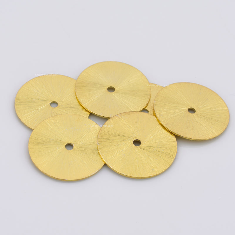 Gold Flat Disc Large Heishi Spacers Beads For Jewelry Makings 