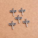 Antique Silver Plated Dragonfly Charms - 20mm