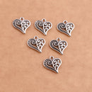 Antique Silver Plated Heart Charm