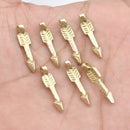Raw Brass Arrow Boho Charms - 23mm