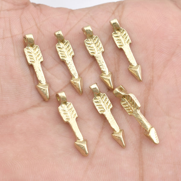 Raw Brass Arrow Boho Charms - 23mm