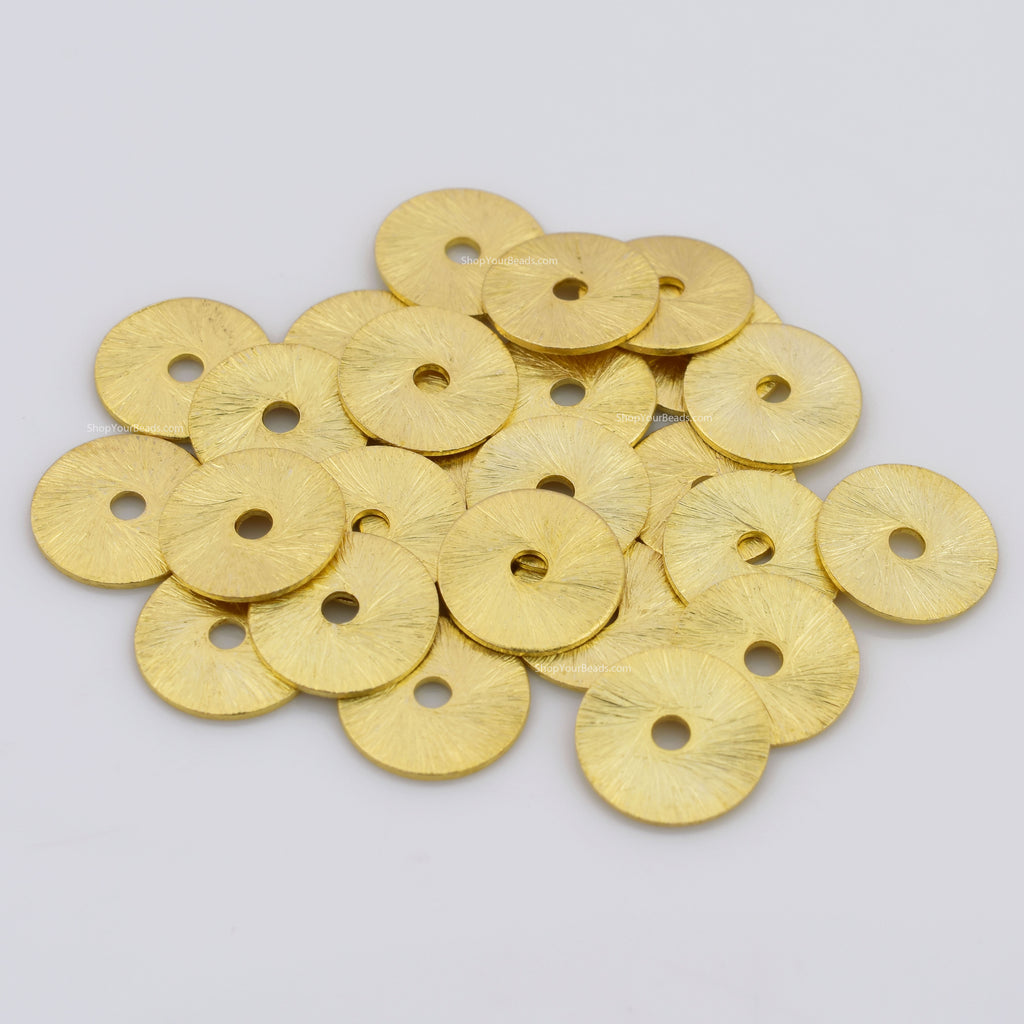 18mm 5pc Gold Heishi Beads Gold Flat Disc Gold Spacer 