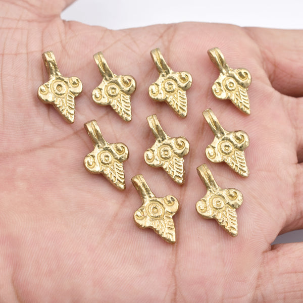 Raw Brass Boho Pendants Charms - 19mm