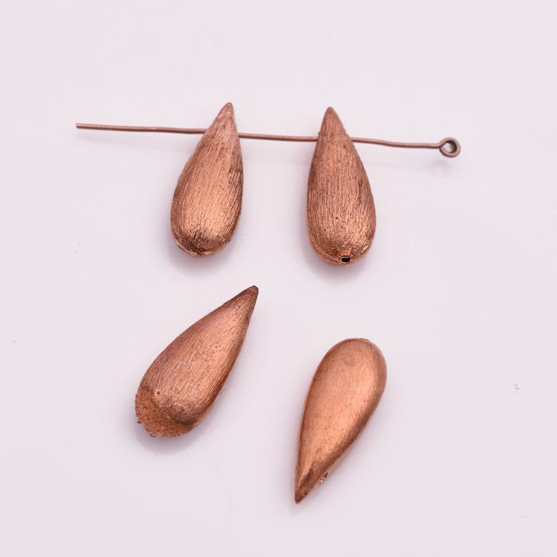 Copper Plated Tear Drop Spacer Beads - 21mm