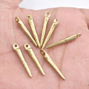 Raw Brass Spike Boho Charms - 28mm