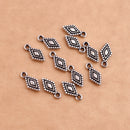 Antique Silver Plated Diamond Shape Charms