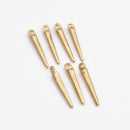 Raw Brass Spike Boho Charms - 28mm