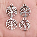 Antique Silver Plated Tree of Life Nature Charms