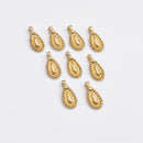 Raw Brass Ethnic Boho Pendants Charms - 16mm