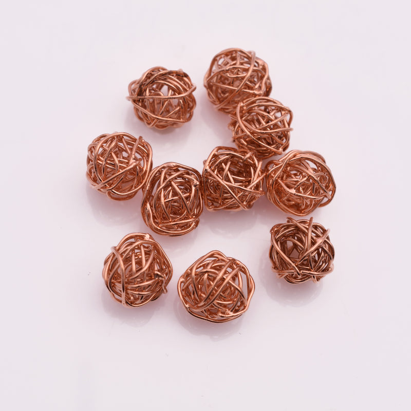 10mm  Copper Wire Ball Spacer Beads