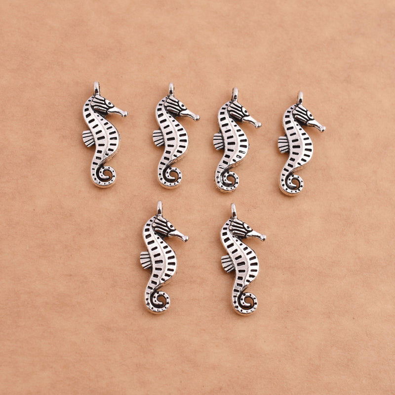 Antique Silver Plated Sea Horse Charm