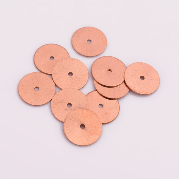 Copper Plated Heishi Flat Disc Spacer Beads - 16mm