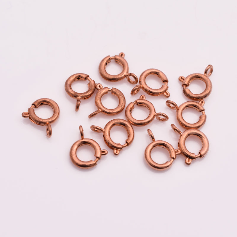Copper Spring Round Lobster Clasps - 9mm