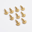 Raw Brass Tribal Geometric Charms -16mm