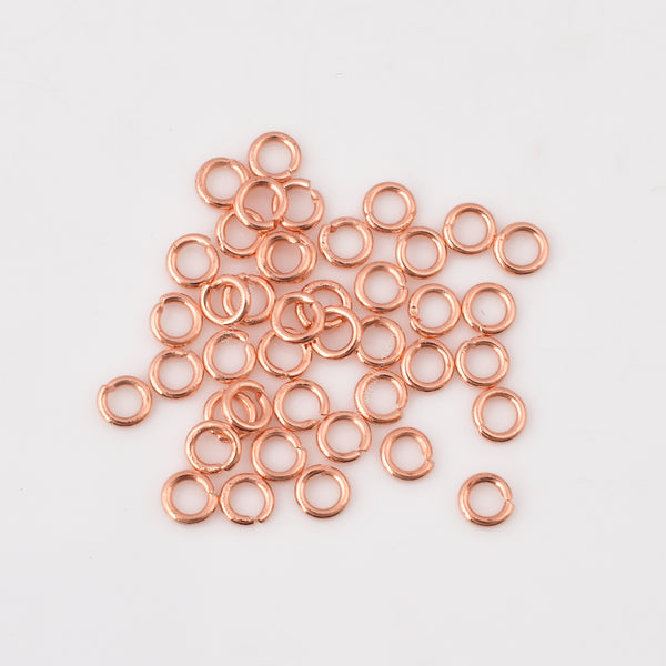4mm - Copper Plated Open / Split  Open Wire Jump Rings,
