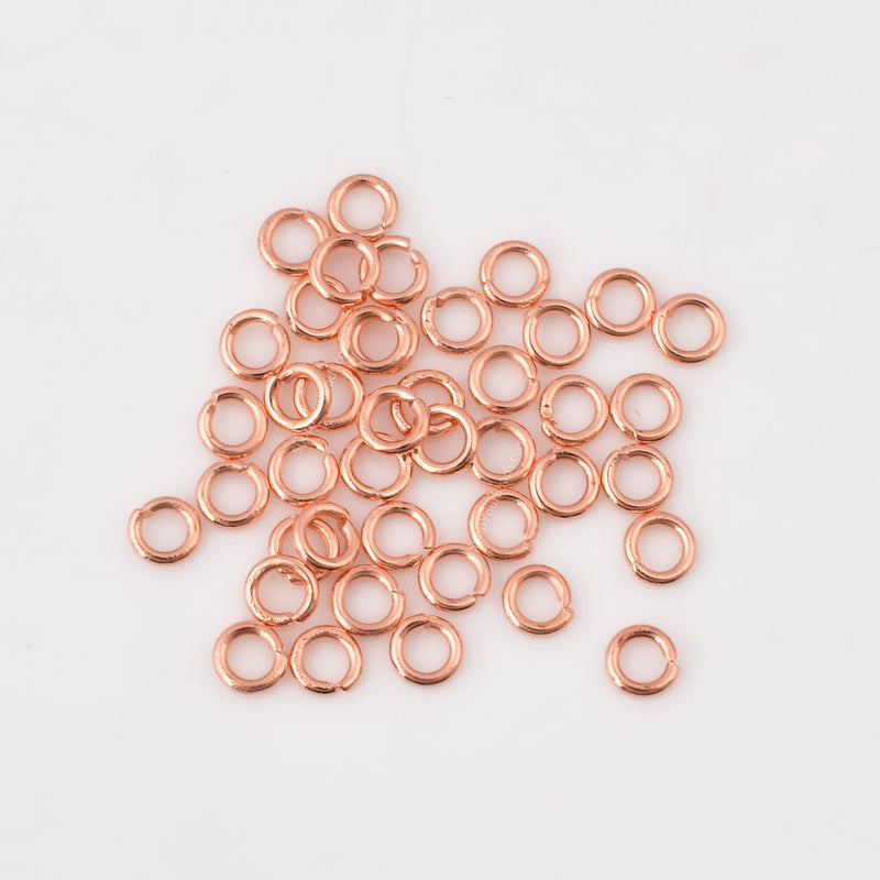 4mm - Copper Plated Open / Split  Open Wire Jump Rings,