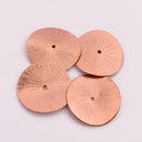 Copper Wavy Disc Spacer Beads - 28mm