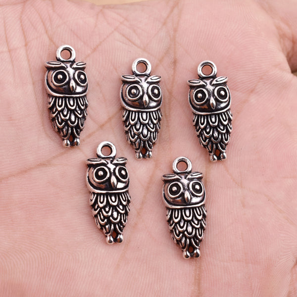 Antique Silver Plated Owl Charms