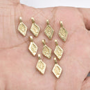 Raw Brass Geometrical Tribal Charms - 17mm