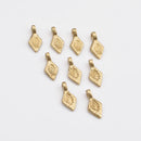 Raw Brass Geometrical Tribal Charms - 17mm