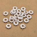 8mm Silver Plated Daisy Heishi Spacer Beads