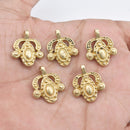 Raw Brass Boho Pendants Charms - 21mm