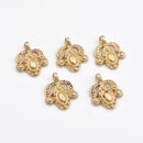 Raw Brass Boho Pendants Charms - 21mm