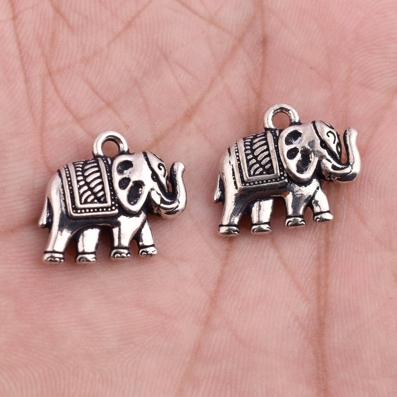 Antique Silver Plated Indian Elephant Charms
