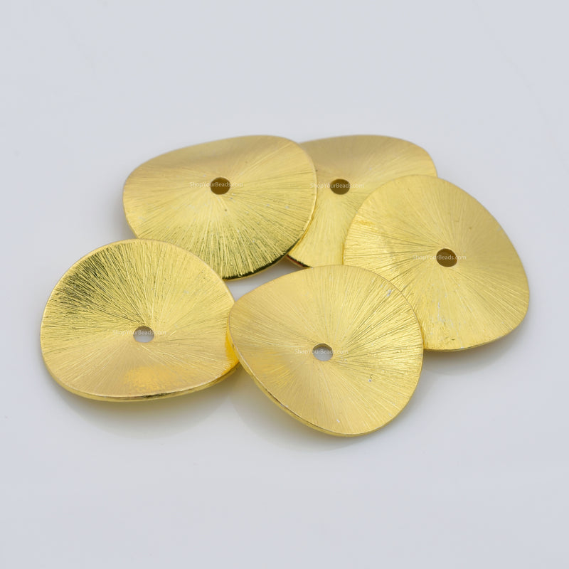 Gold Wavy Spacers Heishi Disc Beads For Jewelry Makings 
