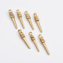 Raw Brass Spike Boho Charms - 26mm
