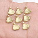 Raw Brass Sea Shell Charms - 15mm