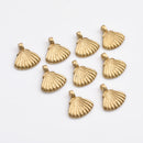 Raw Brass Sea Shell Charms - 15mm