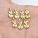 Raw Brass Spiral Tribal Ethnic Charms - 19mm