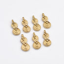 Raw Brass Spiral Tribal Ethnic Charms - 19mm